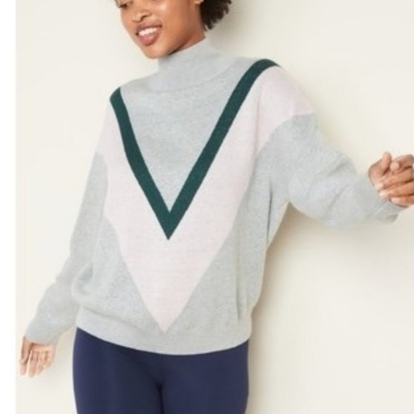 Old Navy Color Block Mock Neck‎ Dolman Sleeve Sweater Women’s Medium - Picture 1 of 3